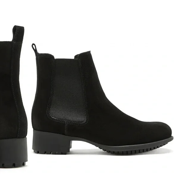 LA CANADIENNE LA CANADIENNE WOMEN'S SUMA PULL ON SUEDE BOOTIE BLACK, SIZE: 8 M