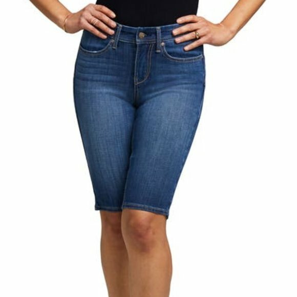 

Шорты-бермуды NYDJ Curves 36 Boost Carya Blue,  лет, Синий