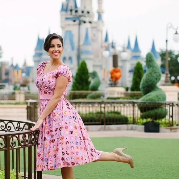 Pre-owned Disney Parks Dress Shop Pink Disney Dogs Costume Dress Size Sm Small