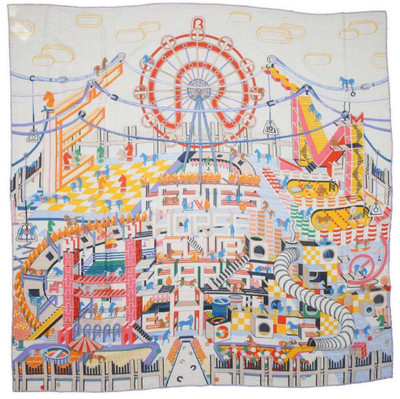 HERMES Carre 140 Scarf Horse Club Multicolor 2023AW Box Auth