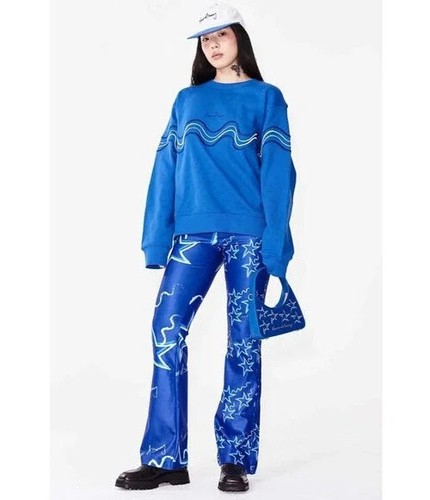 House of Sunny Pants Womens 14 Blue Star Infinity Hall Of Fame Party Boho NWT