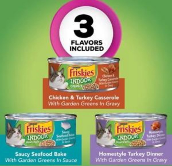Purina Friskies Indoor Adult Wet Cat Food Variety Pack - (24) 5.5 Oz. Cans