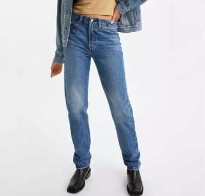 Levi's Premium Women 501 '81 Tapered Leg High Rise Button Fly Jeans  Blue  NWT