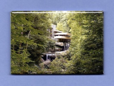 FRANK LLOYD WRIGHT *2X3 FRIDGE MAGNET* FALLING WATER ARCHITECTURE LANDMARK PA