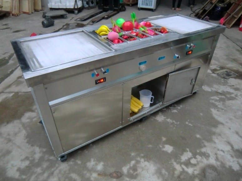 Rolled Ice Cream Machine Teppanyaki/Fried/Cold plate ice cream