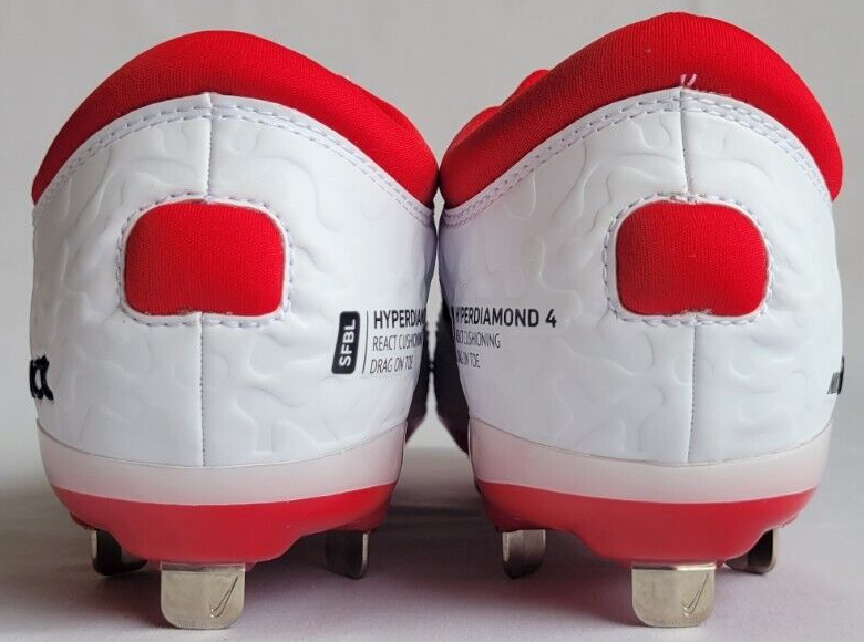 Womens Size 8 White Red Nike React Hyperdiamond 4 Softball Cleats CZ5917-105