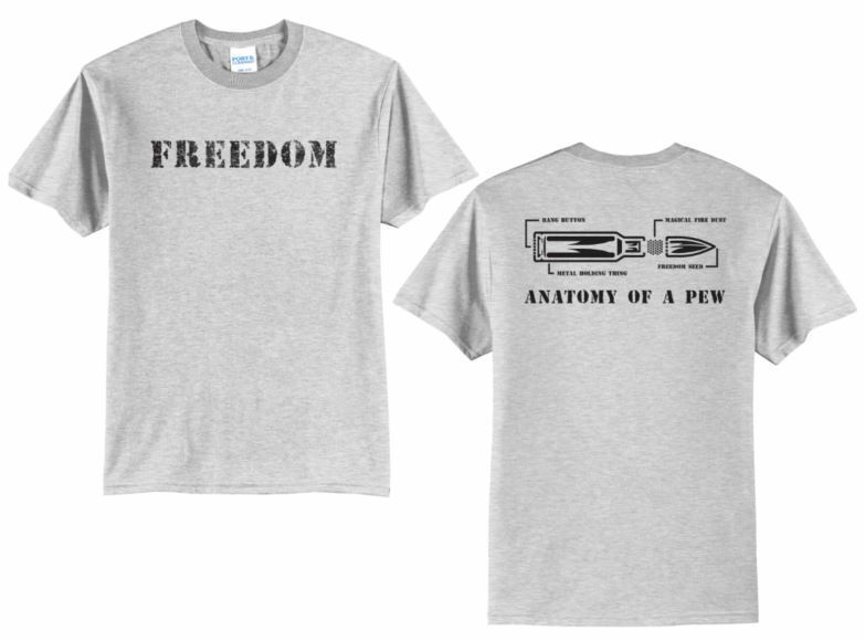 Anatomy Of A Pew T-shirt Bullet Gun Freedom