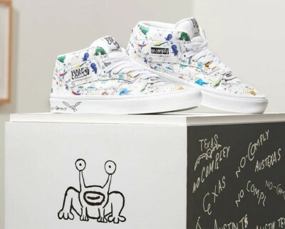 VANS x Daniel Johnston No Comply half cab white multi NEW men's 13 skate art