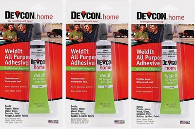 3 ~ Devcon 18245 Home WeldIt All Purpose Adhesive 1 oz. High Strength Adhesive