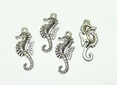 4pz ciondoli seahorse cavalluccio marino 26X13mm colore tibetano bijoux
