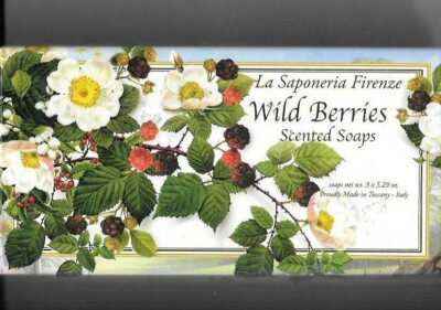 La Saponeria Firenze Wild Berries Scented Soaps 3 x 5.29 oz pc - Italy