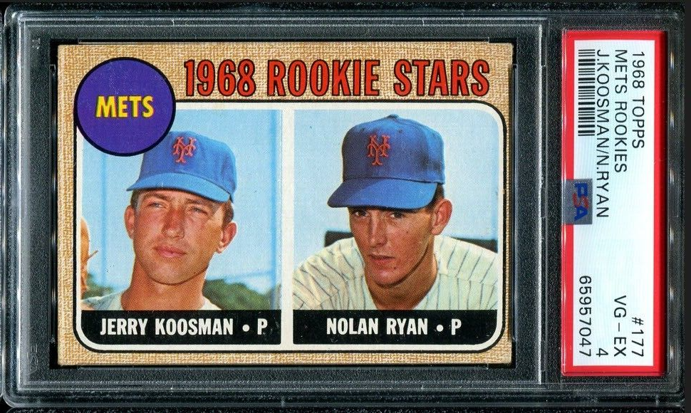 PSA 4 VG EX 1968 TOPPS NOLAN RYAN #177 METS ROOKIE RC HOF PSA 4 VG EX 1968 TOPPS NOLAN RYAN #177 METS ROOKIE RC HOF