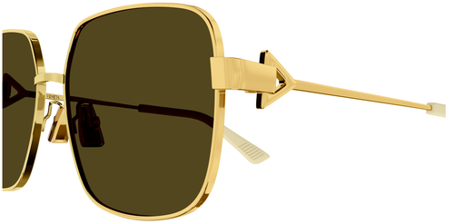 Pre-owned Bottega Veneta Bv1199s-002 Gold Brown