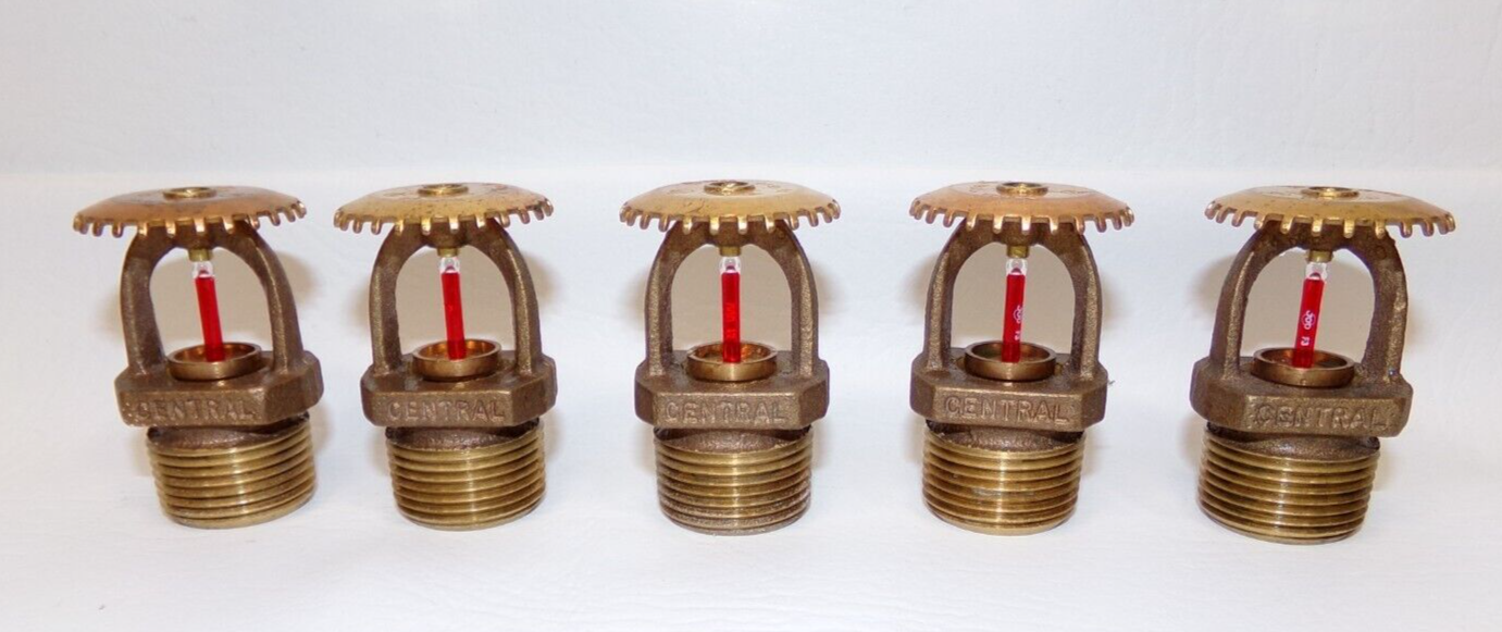 Central Sprinkler Head GB-LO 2000 Red Upright 804A Brass - Lot of 5