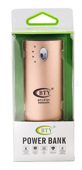 Batteria Esterna Power Bank 5600mah HSB-P121 Torcia Cavo Smartphone Bronzo hsb