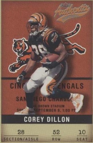 2002 Fleer Authentix Corey Dillon #52