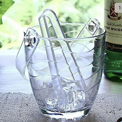 Pasabahce Glass Ice Bucket with Tong, Ice Bucket for Cocktail Bar