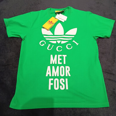 adidas Gucci Oversized T-shirt Short Sleeve Cotton Green