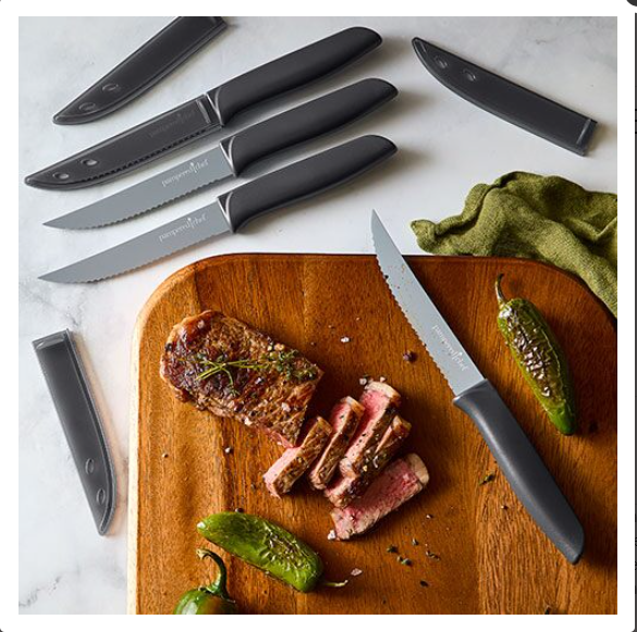pampered chef:COATED STEAK KNIFE SET-freeship