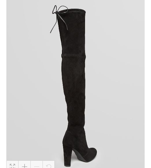 Pre-owned Stuart Weitzman $945  Hiline Over The Knee Black Suede 5 5.5 6 6.5 7.5 8.5 9.5 10 In Suede Black