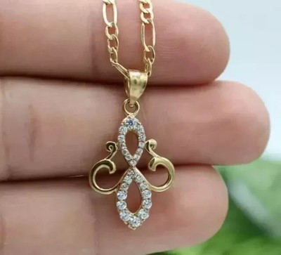 1.50Ct Round Lab Created Diamond Women's Fancy Pendant 14K Yellow Gold Plated