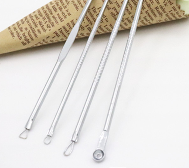 Set Mitesserentferner Komedonenquetscher Komedonenheber Profi Pickel Edelstahl
