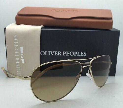 Pre-owned Oliver Peoples Photochromic  Sunglasses Benedict Ov 1002s 524251 59-16 Gold Frame In Brown
