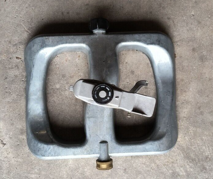 Vintage Gilmour Oscillating Lawn Sprinkler  Cast Aluminum  Square Base