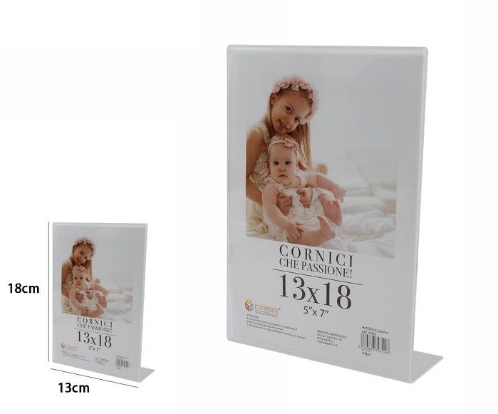 Cornice Portafoto Porta Foto Fotografie In Acrilico Verticale Stand 13x18cm dfh