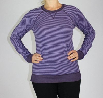 Lululemon Open Your Heart Long Sleeve II size 4 Deep Zinfandel Stripe NWT Purple