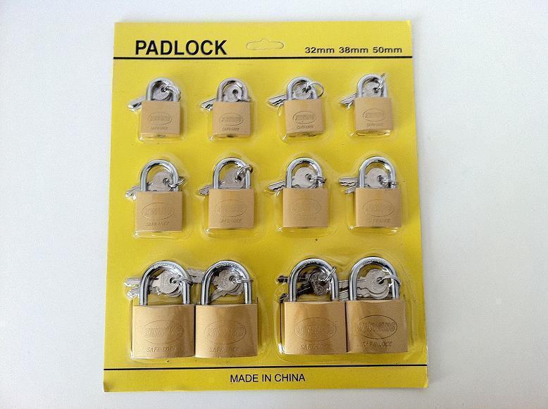 Set 12 Lucchetti Ad Arco Con 2 Chiavi Dimensioni 32mm 38mm 50mm Sicurezza sus