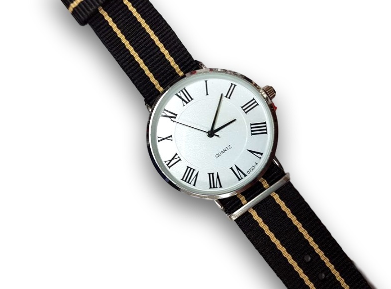 Orologio Da Polso Uomo Analogico Quarzo Moderno Fashion Casual Tessuto RomSi lac