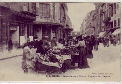 CPA 06 NICE Marché aux Fleurs. En face de l'Entrée de l' OPERA - Ecrite 1910