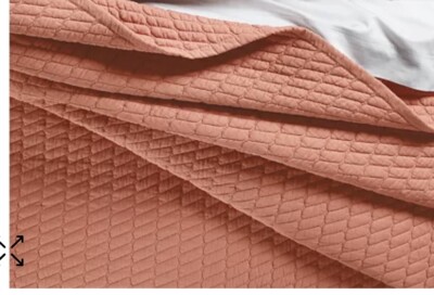 Oake Voile Quilted Coverlet    Full / Queen  Coral