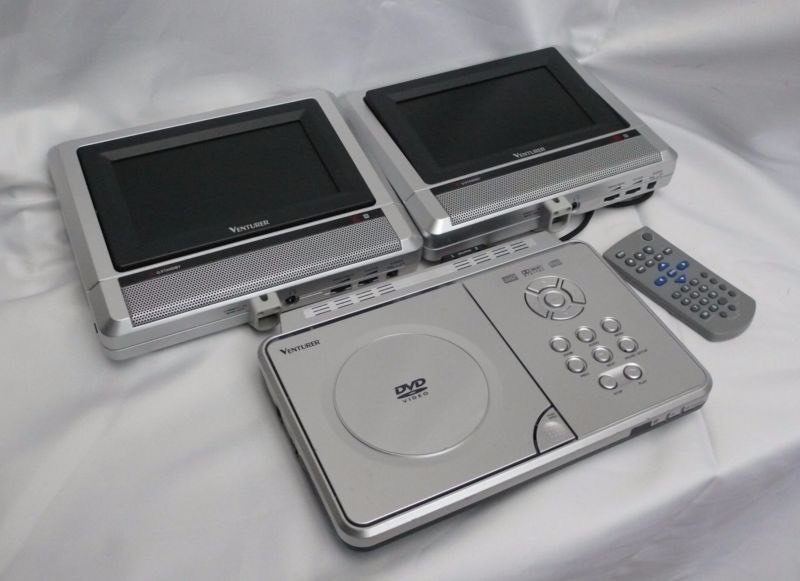 VENTURER PVS1961 IN CAR DUAL SCREEN PORTABLE DVD PLAYER Camper Caravan DC 12V in Moseley, West