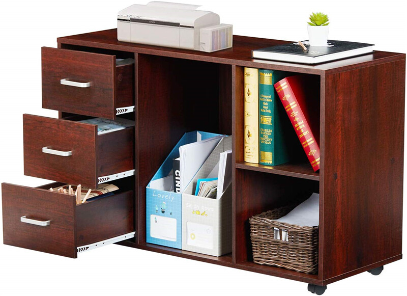 3-Drawer File Cabinet Filing Storage Organizer W/ Wheels ...