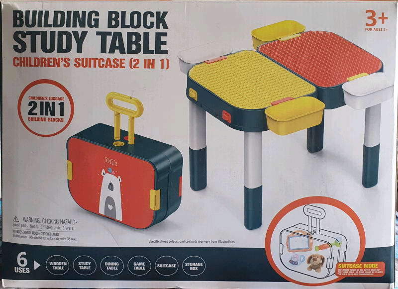Building Blocks 2in1 Study Table 60piece in Wrexham Gumtree
