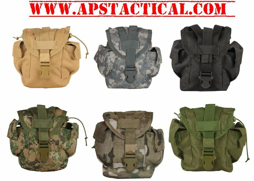 NEW Military Style Tactical Survival MOLLE 1 qt Canteen Cover Pouch SWAT BLACK Grelly USA
