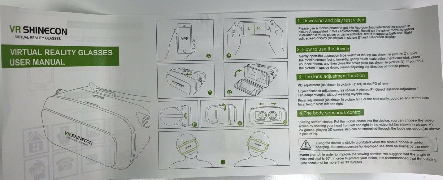 VR Shinecon Virtual Reality Glasses