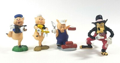 Disney TOMY Japan Choco Egg Three Little Pigs Bad Wolf Miniature Figure Toy Kids