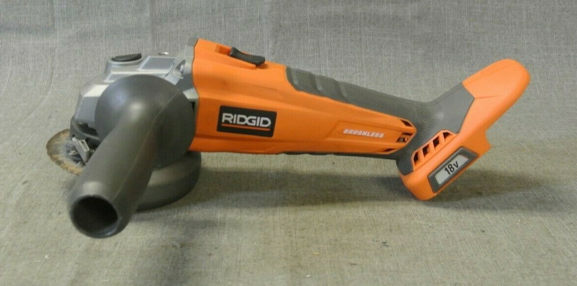 RIDGID TOOL R86041 18V LITHIUM ION CORDLESS BRUSHLESS ANGLE GRINDER (103118-1 H)