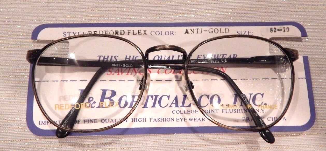 Vintage J&B OPT Redford Flex Ant. Gold 52/19 P3 Eyeglass