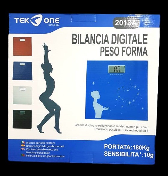 Bilancia Pesapersone TeKone 2013A Misura Peso Digitale Display Vetro 180kg hsb