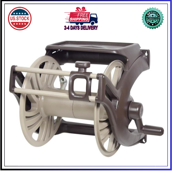 AMES 2415500 NeverLeak Poly Wall Mount Reel with Manual Guide and Tray, 225-Foot