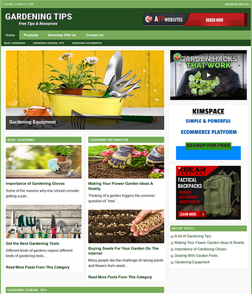 GARDENING GUIDE Website Business For Sale - Work From Home Internet Business