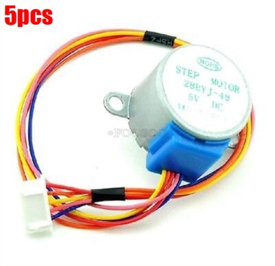 5Pcs 28BYJ-48 Valve Gear Stepper Motor Dc 5V 4 Phase Step Motor Reduction yu