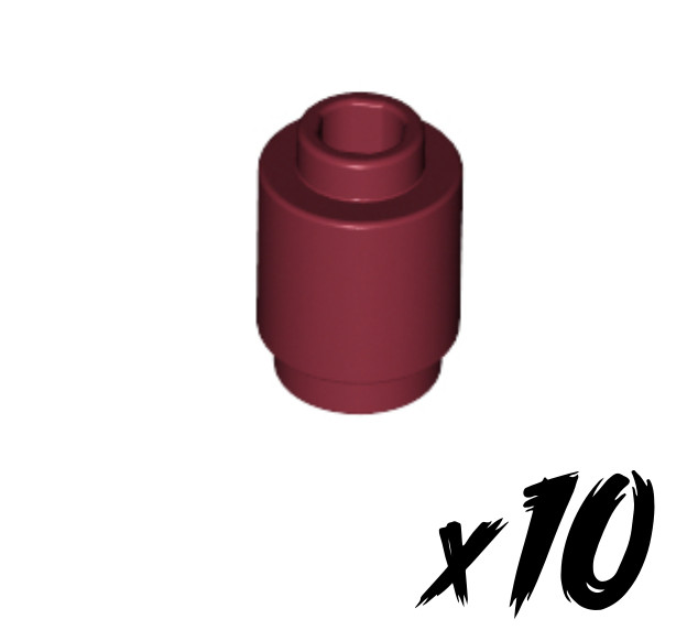 10x Lego 3062 â¢ Stein 1 X 1 â¢ Brick Round â¢ Dunkelrot â¢ Dark Red