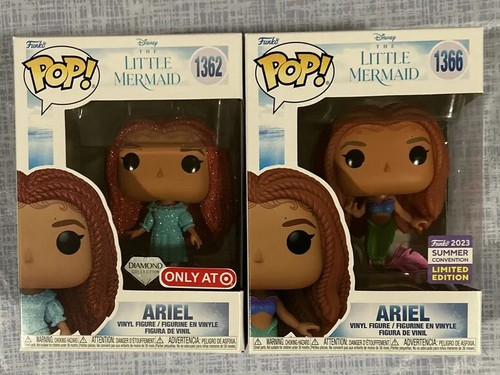 NEW 2023 Funko Pop! The Little Mermaid Ariel #1362 & 1366 SDCC LOT 2 VHTF