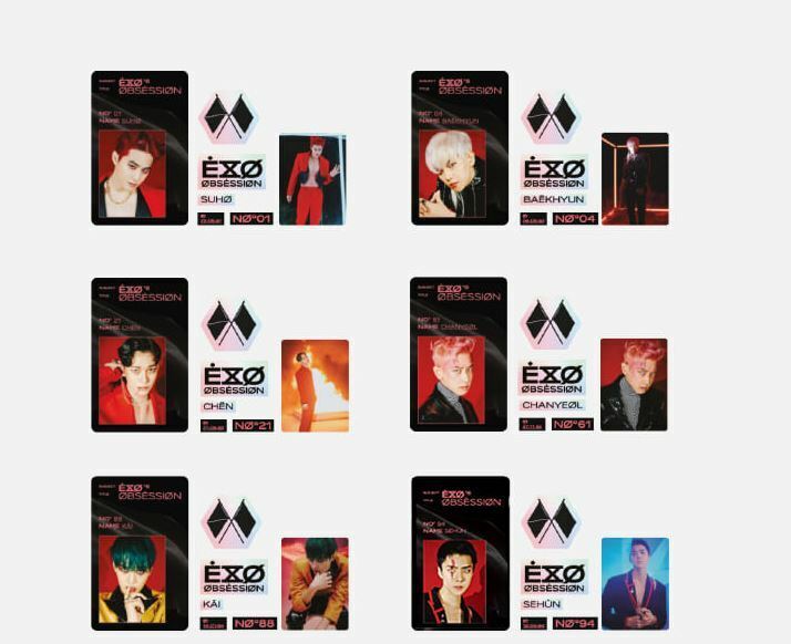 EXO OBSESSION X-EXO ver. SMTOWN OFFICIAL GOODS ID CARD + EXO OBSESSION X-EXO ver. SMTOWN OFFICIAL GOODS ID CARD +