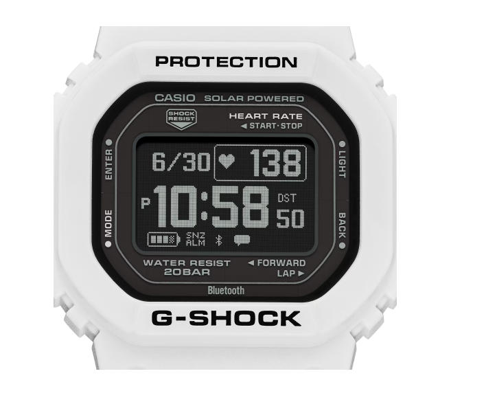 Pre-owned G-shock Casio  Move Digital 5600series White Solar-powered Men's Watch Dwh5600-7